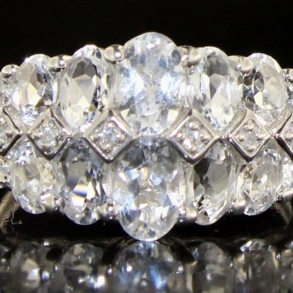 Jewelry - Size 7.25 Natural 2.10 ct Petalite & Zircon Designer Ring